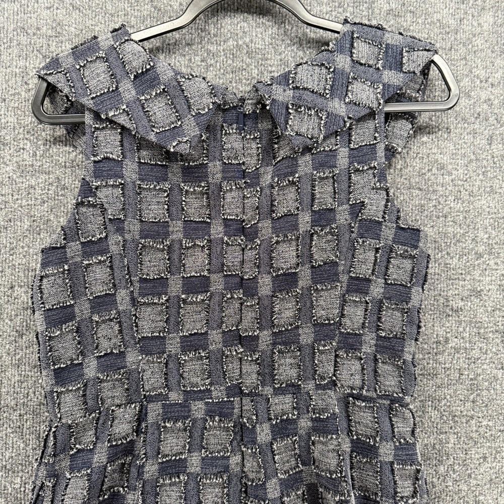 Eva Mendes Dress Womens 4 Blue Abstract A-Line Flowy Formal Classic Old Money - Picture 5 of 10